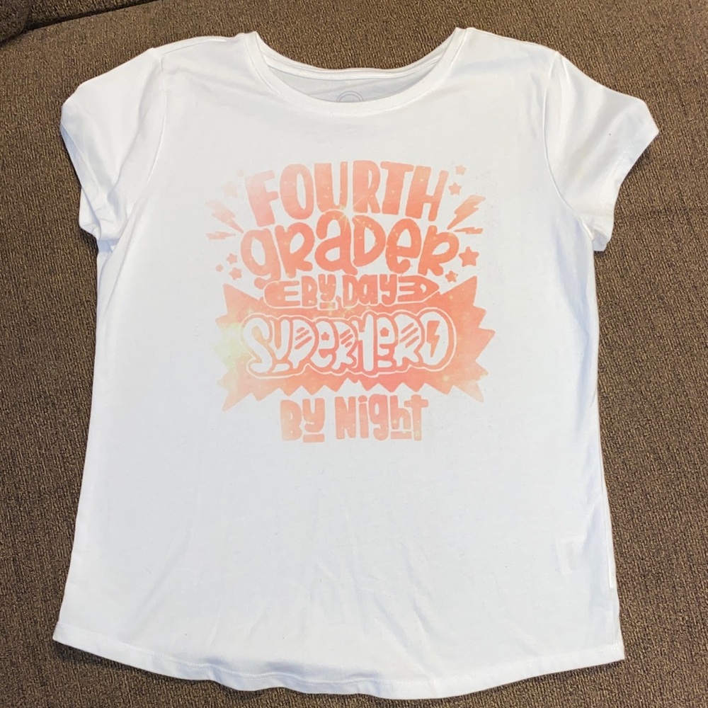 Custom fourth grader by day, superhero by night tee